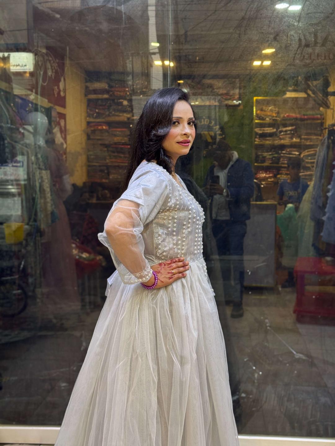 Silver/Grey Embellished Frock - Image 2